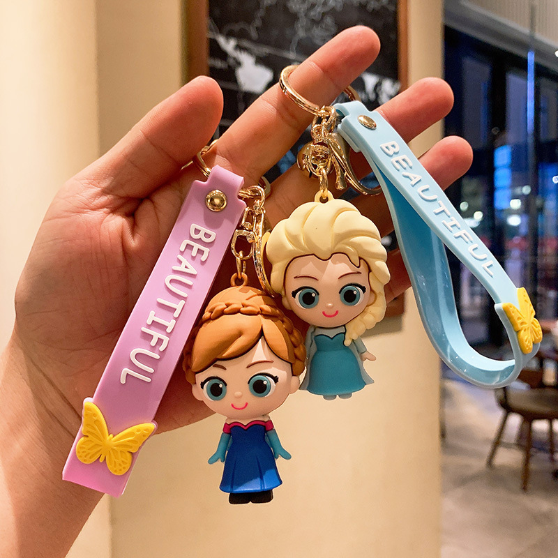 Cartoon Princess Elsa Cute Key Chain Snow White Doll Bag Pendant Exquisite Girl Hanging Key Chain