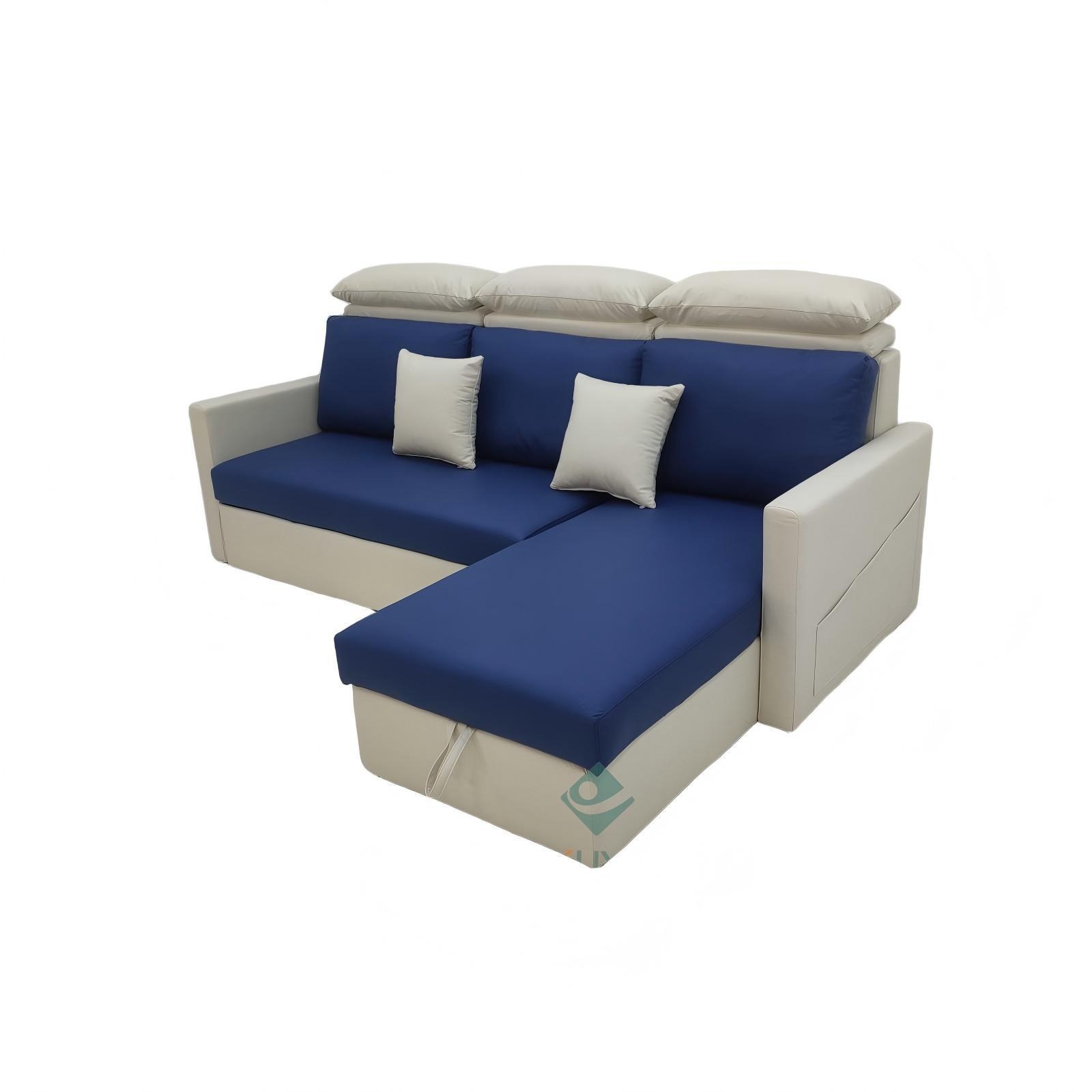 Bicolor multifuncional arte de cuero plegable doble uso sofá cama dormitorio apartamento pequeño tipo de casa