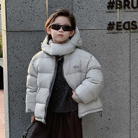 儿童羽绒服2025冬季新款儿童连帽面包服男童中大童保暖外套潮批发