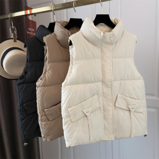 Autumn and winter 2024 new Korean version of solid color all-match personality warm sleeveless waistcoat vest vest jacket