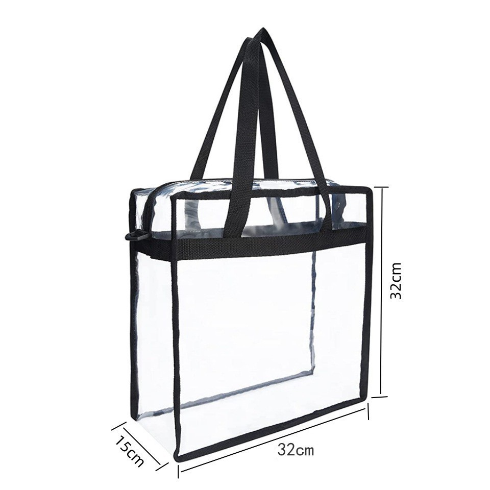 Transparent Pvc Shoulder Bag Foldable Crossbody Beach Tote Bag_voghion.com
