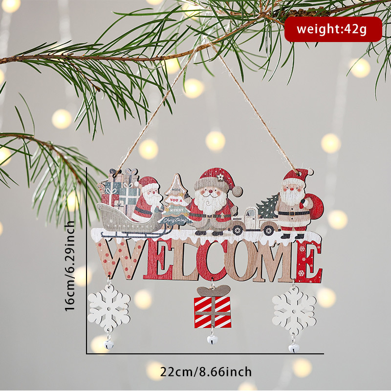 圣诞装饰品 创意圣诞挂件 居家餐厅圣诞XMAS木制工艺品门挂装饰|undefined