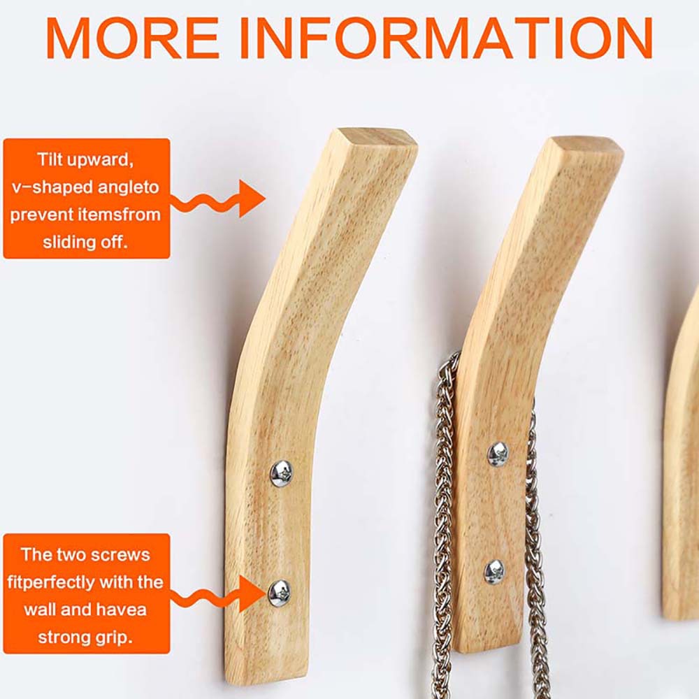 Simple gancho de madera para el hogar gancho de madera maciza gancho de la capa de registro gancho tridimensional gancho de fila de gancho único decoración de la pared colgante de pared todo partido