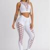 Two Piece Sexy Women's Solid Gym Set High Waist Leggings &|ru