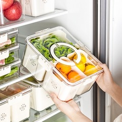 整理整頓用の魔法の収納ボックス、冷蔵庫用密閉収納、透明な家庭用食品グレードプラスチックボックス、キッチン専用