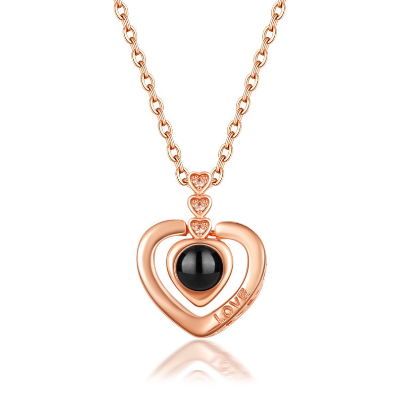 Elegant Korean Style Heart Shape Copper Zircon Pendant Necklace In Bulk display picture 4