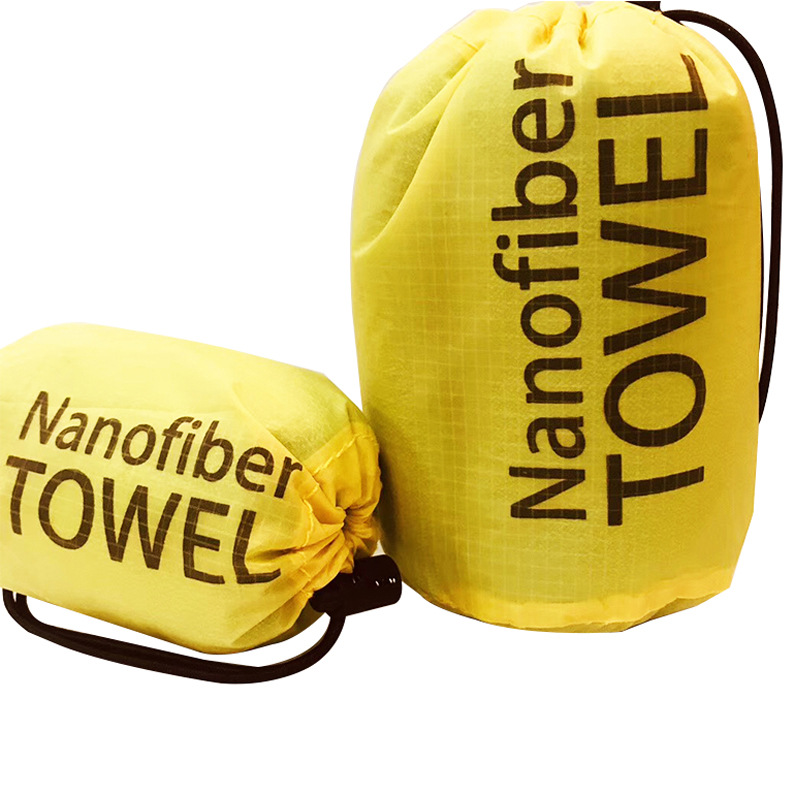 Portable Drawstring Storage bag Random pattern Quick drying towel outdoors on foot Mountaineering moisture absorption Dry towel