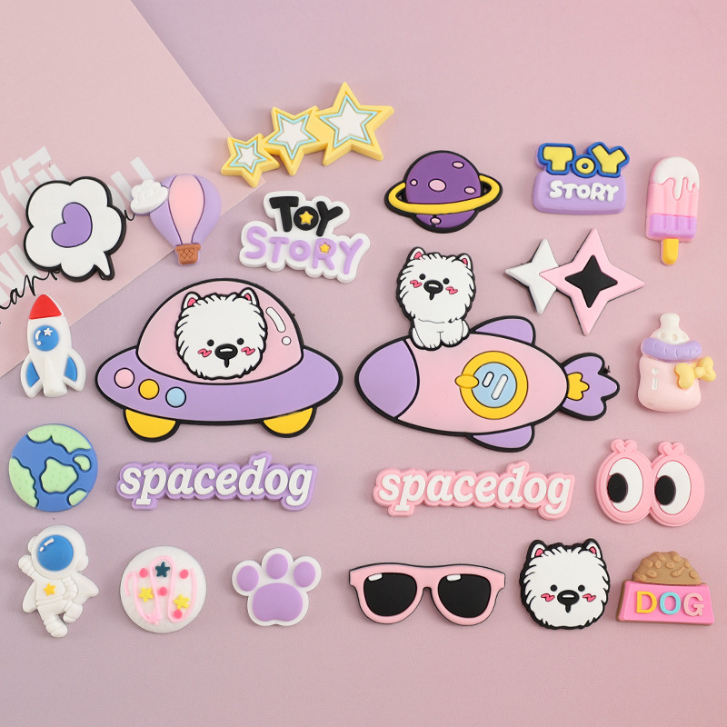 Spacedog Space Dog Purple Rocket West Highland Ufo Flying Saucer Cute Puppy iPad Combination Protective Case DIY