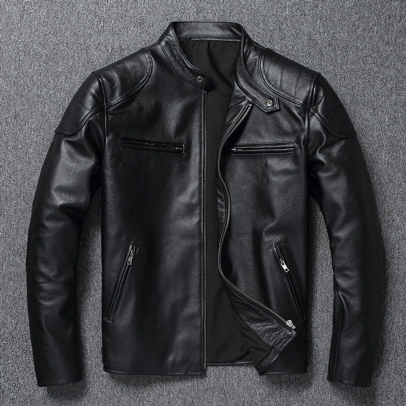 Off-season clearance first-layer calfskin leather jacket men's…