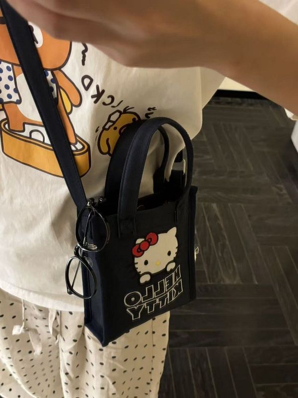 中古牛仔kitty斜挎手机包便携百搭手拎可爱刺绣外出通勤包包|undefined