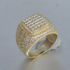 Trend ring hip-hop style, European style, silver 925 sample, does not fade, diamond encrusted, simple and elegant design