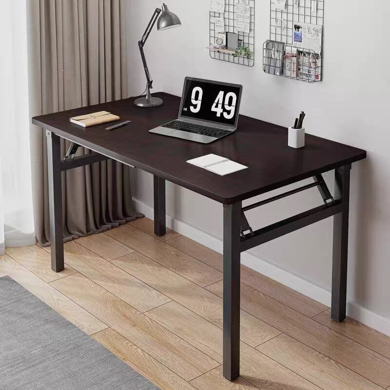 Foldable computer desk for home use, simple design, suitable as a study desk, office desk, or small table for the bedroom, rectangular writing desk Foldable computer desk for home use, simple design, suitable as a study desk, office desk, or small table for the bedroom, rectangular writing desk