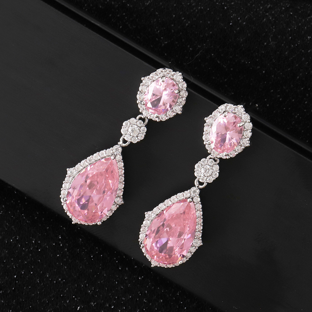 Elegant fuchsia classic retro fashionable shiny quality earrings…