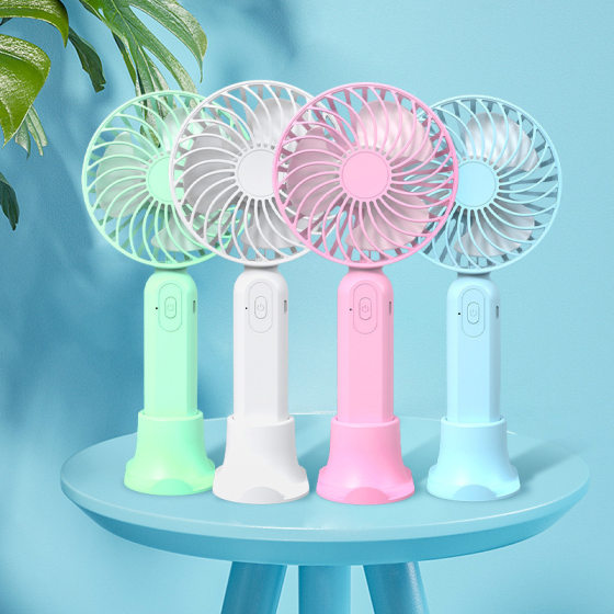 New handheld fan silent gift desktop charging small fan portable student mini fan LOGO cross border