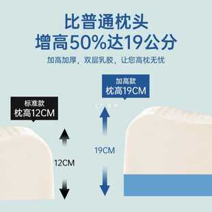✅ Thai Natural Latex Pillow High Pillow Thickeneding and Heightening Adult Rubber Pillow Core Cervical Spine to Help Sleep