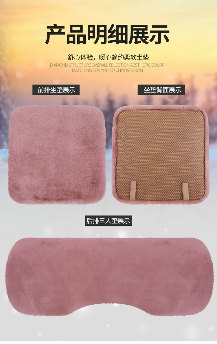 [Amazon AliExpress TEMU] Autumn and winter thick plush cartoon cushion plush warm universal three-piece set