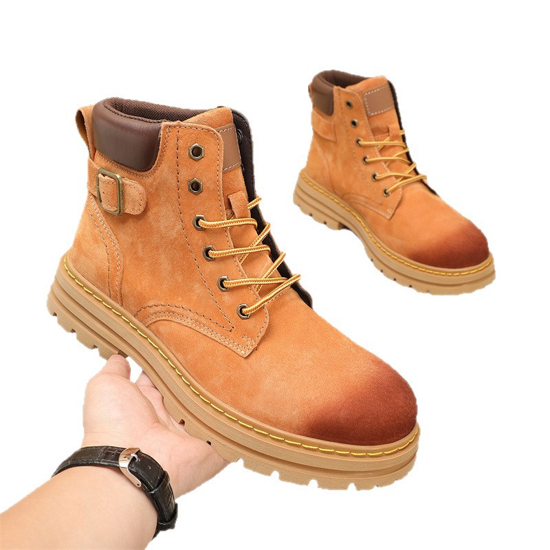 Retro Suede Ankle Boots For Men Soft Sole Height Increasing_voghion.com