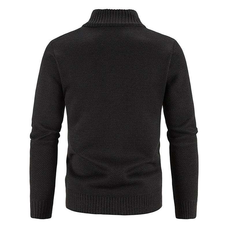 Cardigan tricoté pour hommes, veste à col montant en peluche, à la mode, pull ample, nouvelle collection automne et hiver_voghion.com