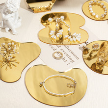 饰品镜面展示架亚克力背景戒指托盘ins首饰珠宝镜子陈列拍摄道具