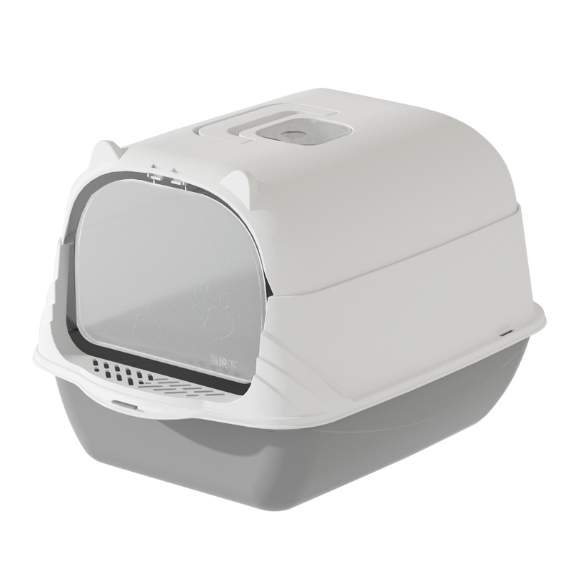 Cuenca de arena para gatos totalmente cerrada gran tamaño anti-exterior cubierta inodoro para gatos gran tamaño desodorizante material PP fábrica directa