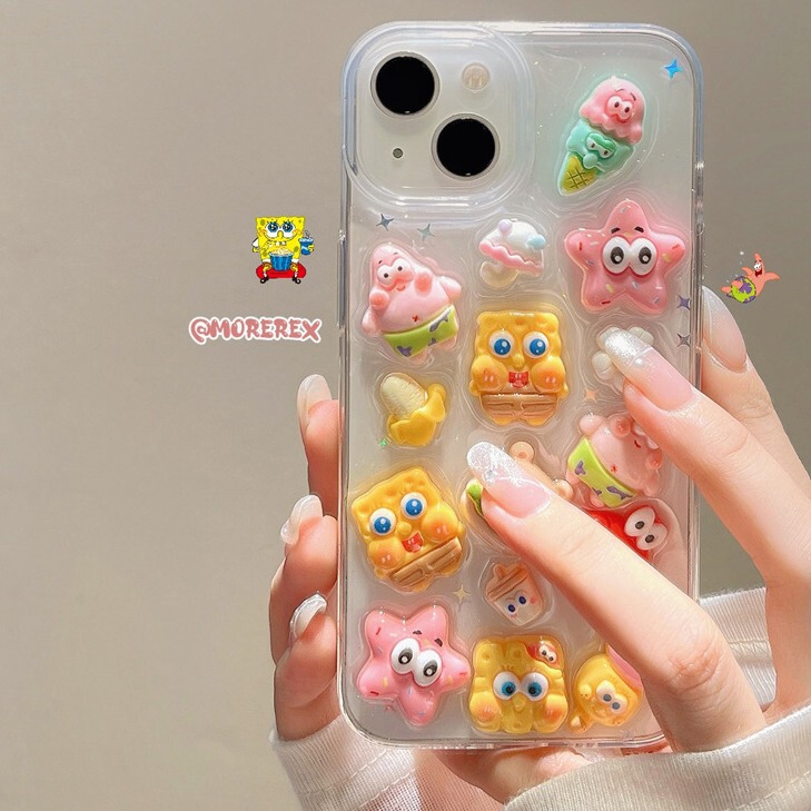 Ins Stereo Spongebob Mobile Phone Case for Red Rice Note12turbo CIVI3/K70/40/12pro/9