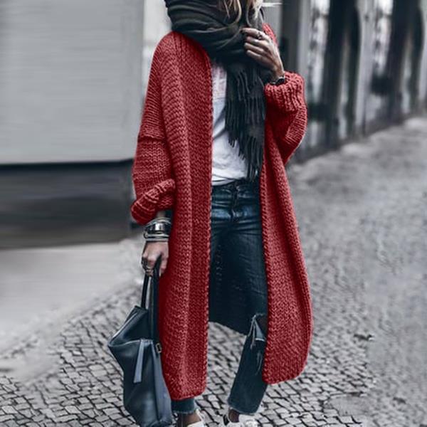 Primavera y otoño de manga larga de punto cardigan casual suéter suelto abrigo