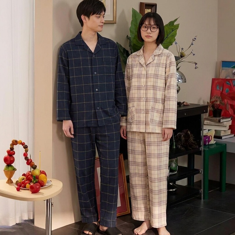 Free Shipping | Unprinted Pure Cotton Long-Sleeved Brushed Flannel Pajamas for Men and Women, Autumn and Winter High-End Home Clothes for Couples Free Shipping | Unprinted Pure Cotton Long-Sleeved Brushed Flannel Pajamas for Men and Women, Autumn and Winter High-End Home Clothes for Couples