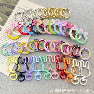 Alloy Colorful Hand-Painted Spring Buckle Collection DIY Keychain Mobile Phone Chain Hanging Buckle Multi-Style Jewelry Accessories Materials