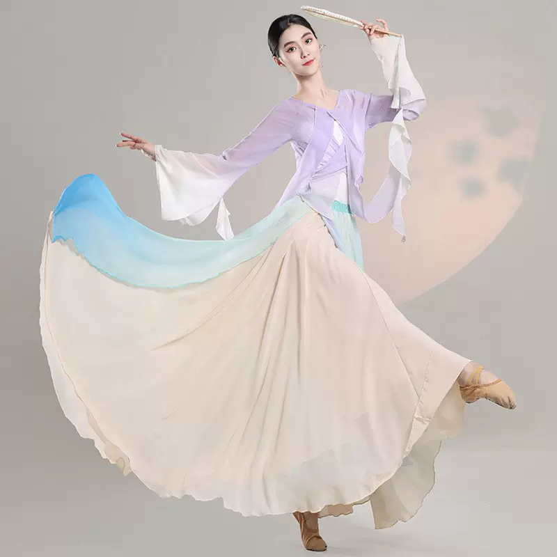 古典舞衣服练功服古典舞蹈服女飘逸仙气衣汉服上衣风演出服套装女