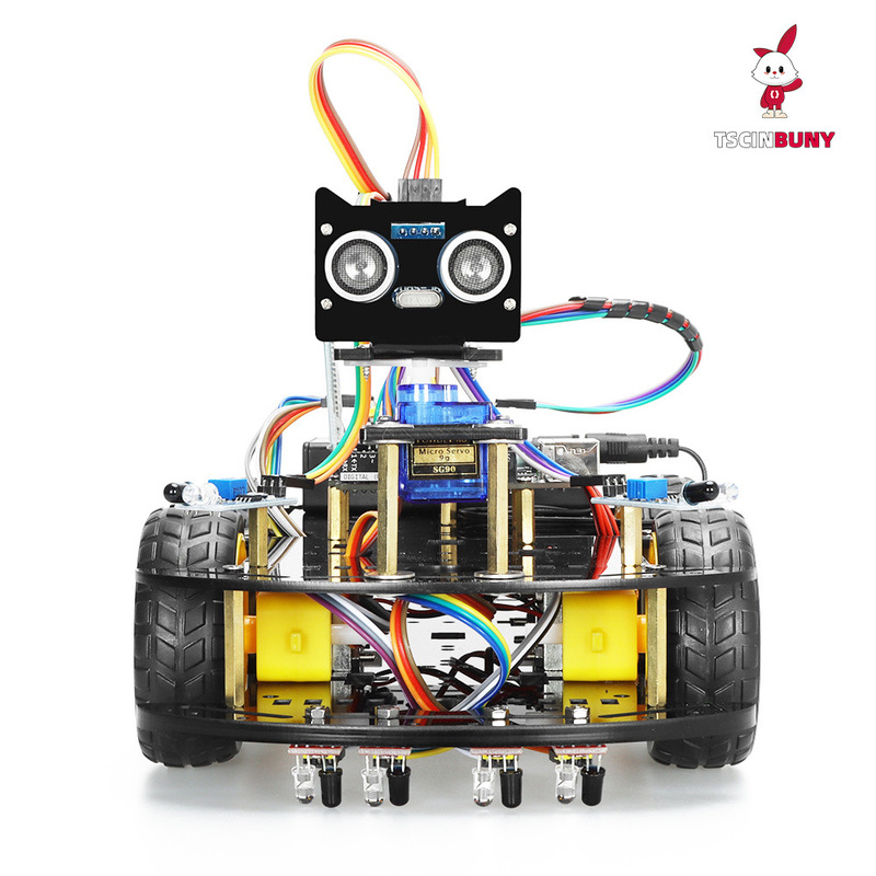Compatible with arduino uno development board Smart car robot kit mobile phone Bluetooth control car suit