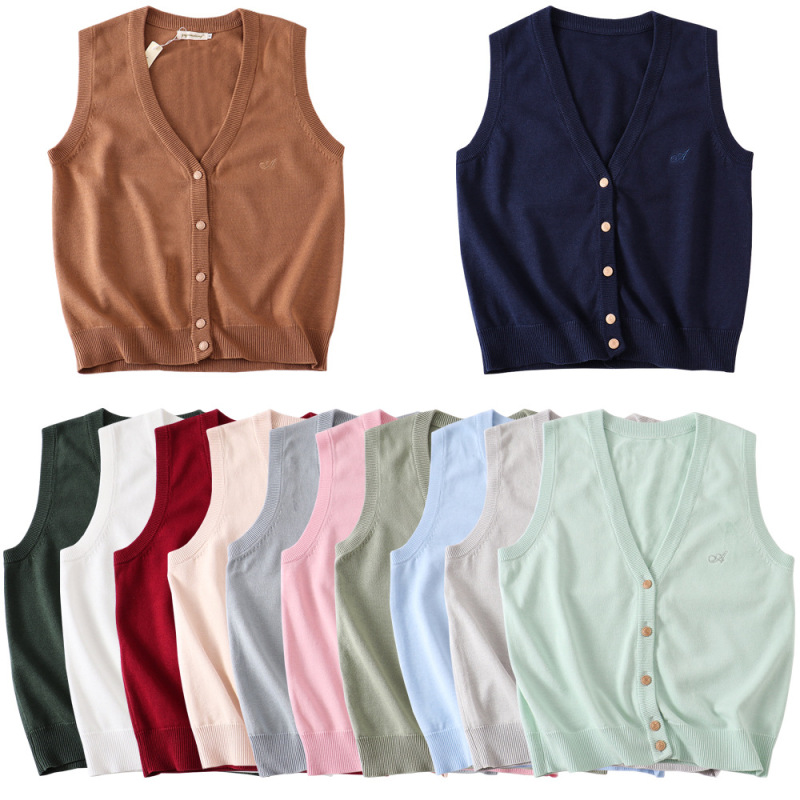 Dharma Bully Original Jizhou Tea Hong Love College Japanese Student JK Knitted Sweater Vest Cardigan Sleeveless Thin Dharma Bully Original Jizhou Tea Hong Love College Japanese Student JK Knitted Sweater Vest Cardigan Sleeveless Thin