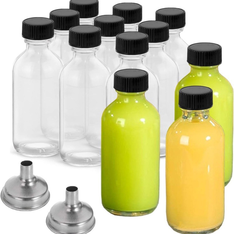 跨境透明玻璃瓶60ml波士顿果汁瓶样品瓶2oz果汁酒玻璃分装瓶批发