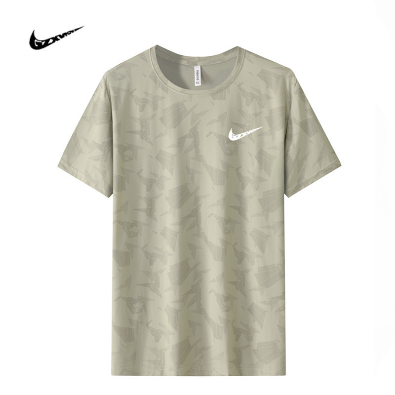 Cross-Border 2025 New Ice Silk T-Shirt Men's Sports Outdoor Short-Sleeved Tops Quick-Drying Printed Casual Round Neck T-Shirt for Men Cross-Border 2025 New Ice Silk T-Shirt Men's Sports Outdoor Short-Sleeved Tops Quick-Drying Printed Casual Round Neck T-Shirt for Men