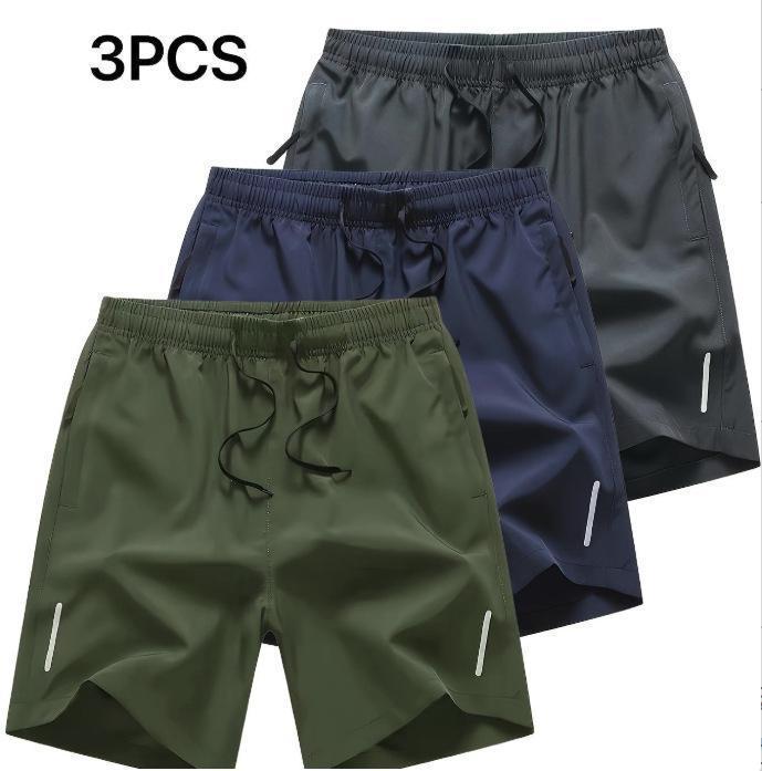 Pantalones Cortos Deportivos de Secado Rápido para Hombre S-3XL de Poliéster con Eficacia Fría y Transpirables