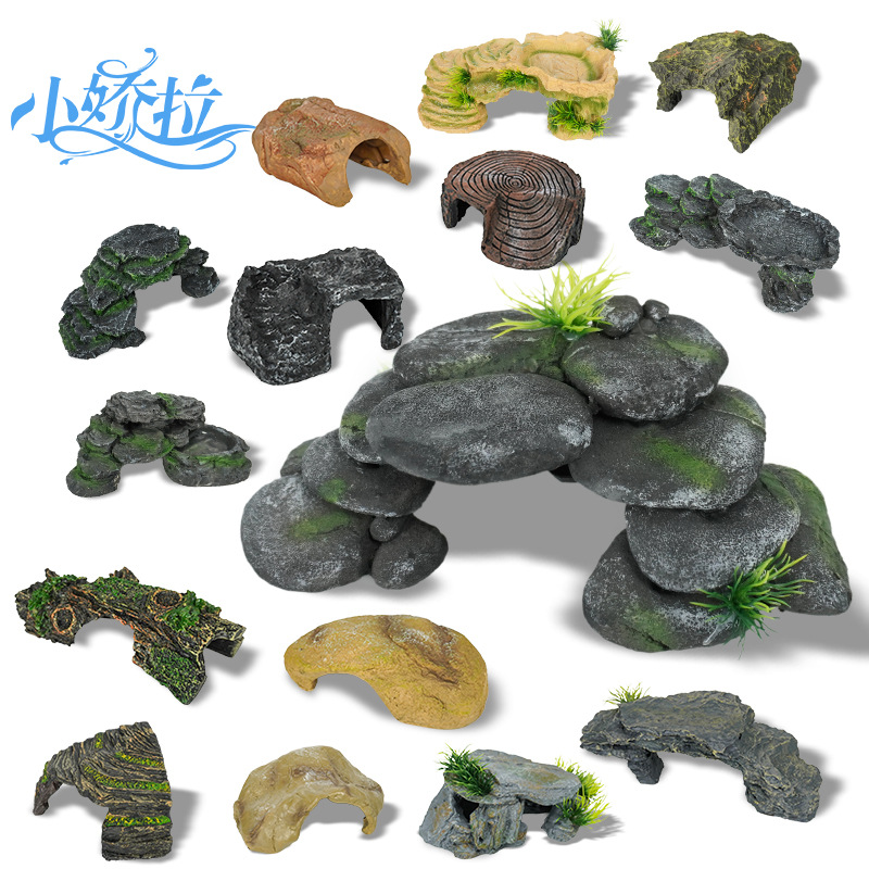 Plataforma de tumbado para tortugas, escalera de escalada, piedra de tumbado, zona de descanso, paisajismo para peceras, escondite, cueva para reptiles, decoración