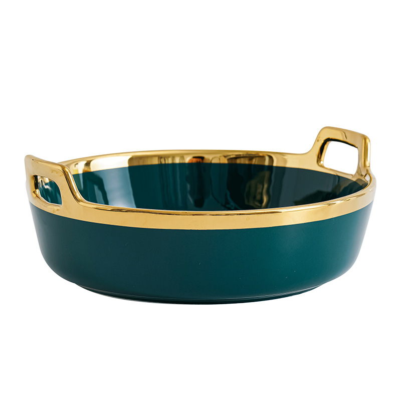 Nordic inswind cerámica de doble oreja tazón red doméstica lujo ligero Phnom Penh fruta tazón de ensalada tazón de cereales de yogur tazón de sopa