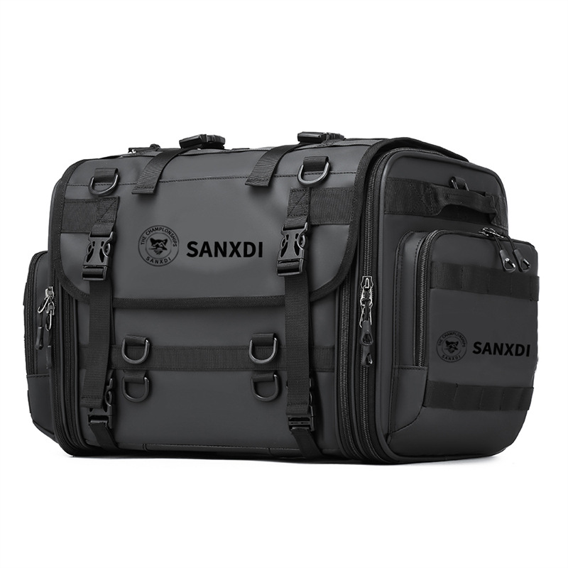 SANXDI bolsa de asiento trasero de motocicleta, bolsa de cola de motocicleta impermeable de gran capacidad, bolsa de transporte de casco de caballero expandible