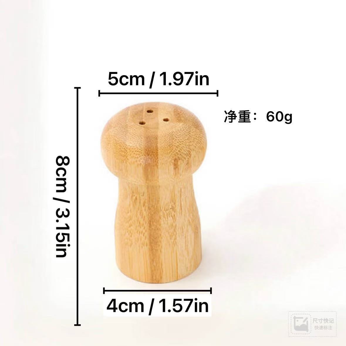 Creativo hongos pimienta molino Acacia roble madera sólida sal marina pimienta negra molino botella caja de palillos de dientes set