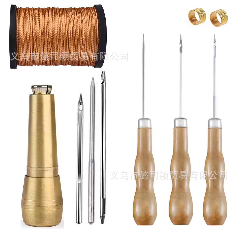 木柄锥皮革缝制线上鞋线修鞋底线轮胎粗线尼龙线皮革缝纫锥子工具