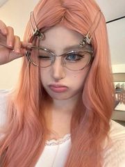 Retro Gold Triangle Cat-Eye Plain Style Sunglasses, Suitable for Nearsightedness with Blue Light Protection, for Women, Western and Eastern Style