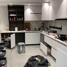 深圳香港厨房橱柜定制整体厨房石英石台面厨柜灶台定做E0多层实木