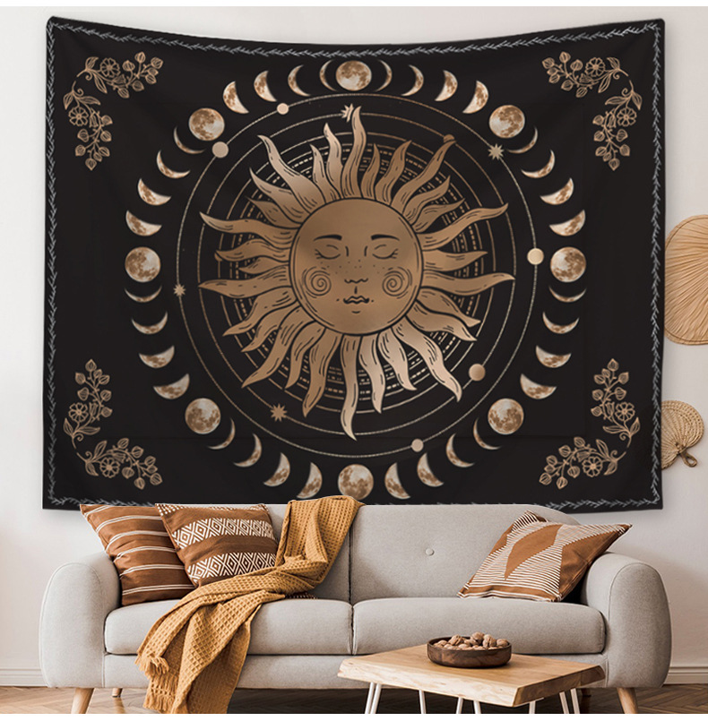 Classical Retro Pastoral Moon Tree Polyester Tapestry Artificial Decorations display picture 2