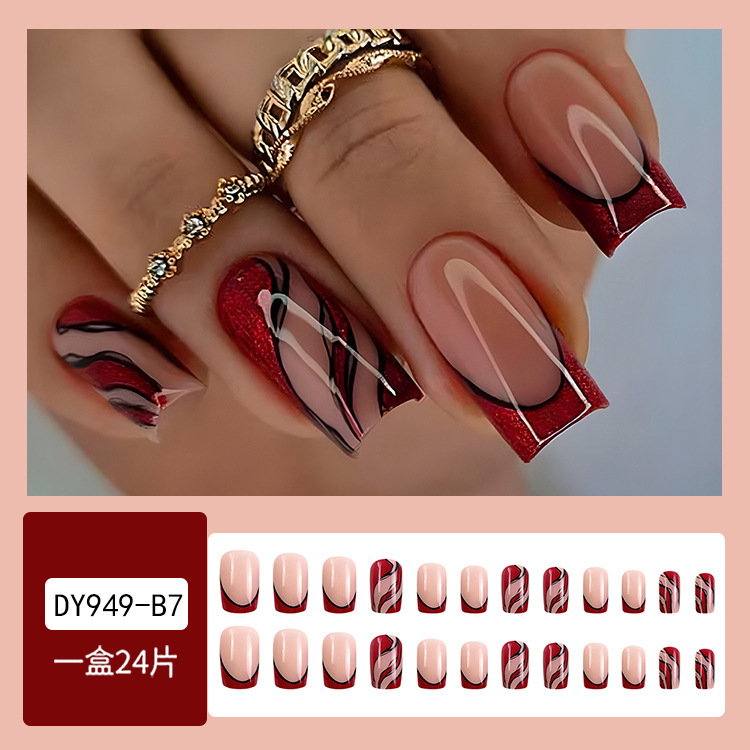 Puntas de uñas postizas de estilo europeo y americano, piezas de uñas desmontables de longitud media, uñas usables, puntas de uñas puras y elegantes.