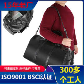 欧美新款健身包跨境手提单肩男士行李袋PU革男包旅行包运动包
