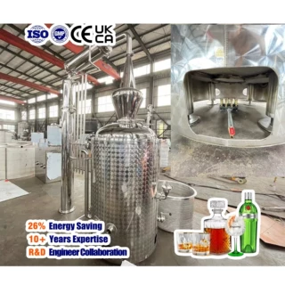 植物精油蒸馏可电可蒸汽加热薰衣草、玫瑰花、叶类、根茎纯露蒸馏
