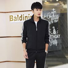 春秋季新款休闲潮流情侣套装男长袖立领两件套青少年潮款运动套装