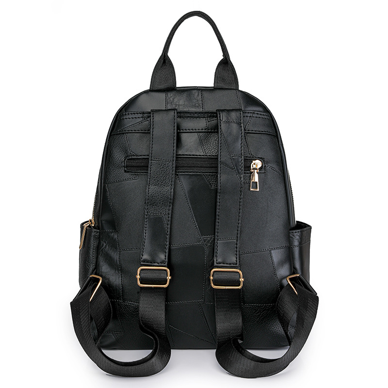 2025 primavera nuevo estilo casual retro damas cuero suave mochila de moda salvaje costura damas mochila de viaje mochila escolar
