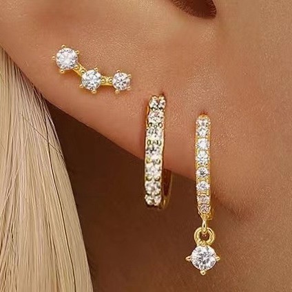 Eight-pointed Star Drop Earrings With Zircon For Women Luxury Style_voghion.com