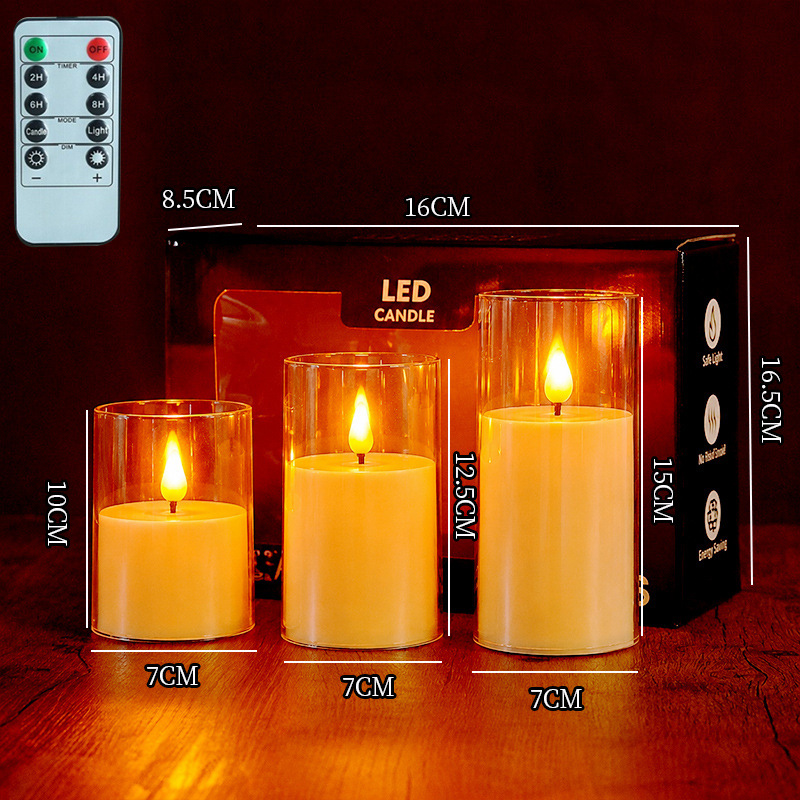 Cross-border acrylic candle light wick electronic candle wedding venue atmosphere layout decoration luminous ornaments