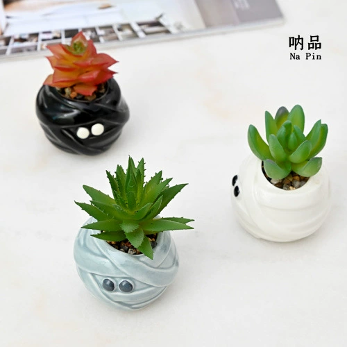 Керамический горшок для суккулентов "Мумия-Маленький Дьявол" Napin Thumb Flower Pot, оптовая продажа напрямую с фабрики, экспорт для зарубежных рынков.